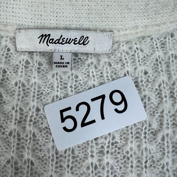 Madewell Sweater Cardigan Womens L Mayfair Alphaca Blend Antique Cream Button - Picture 5 of 7
